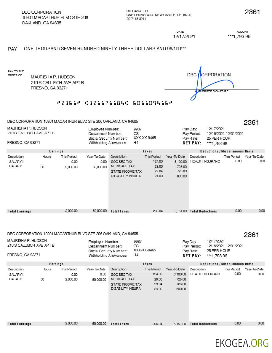 Modèle de bulletin de paie de DBC Corporation aux formats Word et PDF.pdf, 1